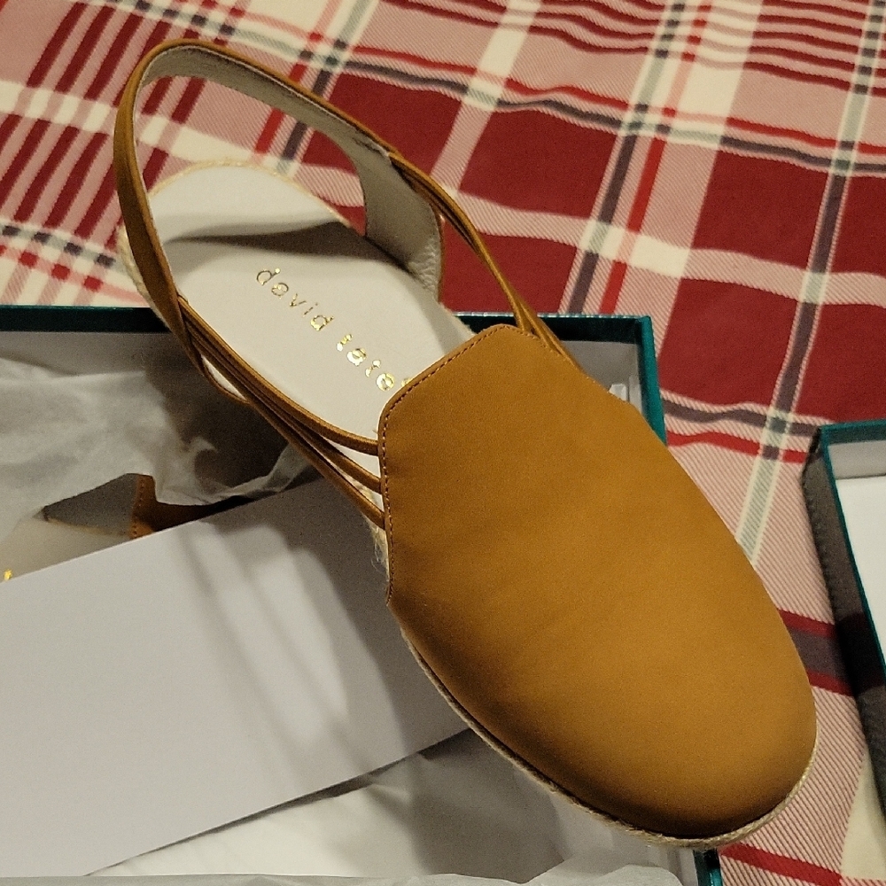 David Tate Tan Espadrilles with Slip-On Style and Rounded Toe